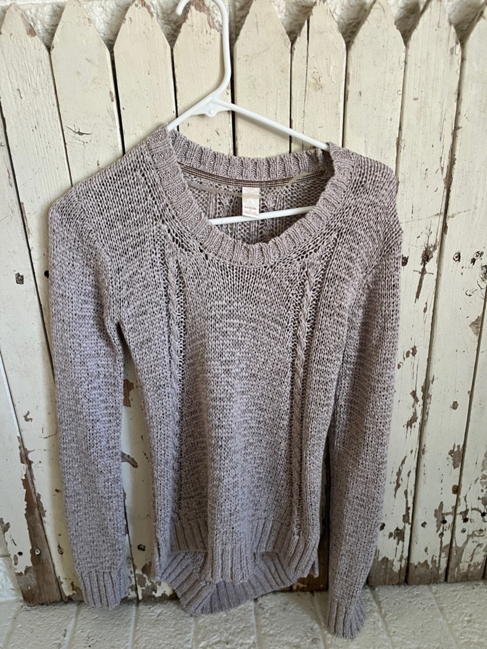 Prana Heathered Taupe Crewneck Sweater
